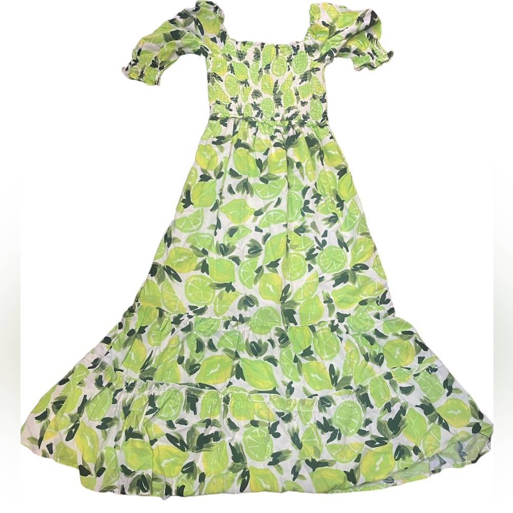 Steve Madden Lime & Leaf Print Off-Shoulder Midi Dress - Picture 10 of 12
